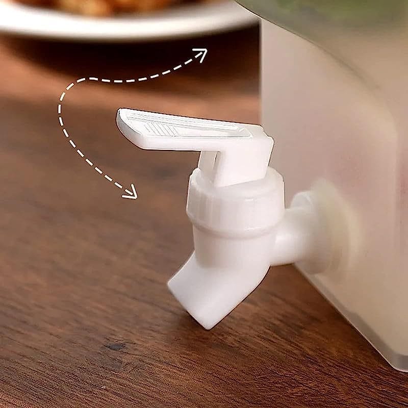 Drikkedispenser i plast med hane - XXL-kapacitet - ideel til køleskabet - frugt-te-kande og limonadeflaske - tilbehør til hjemmet 3,5L