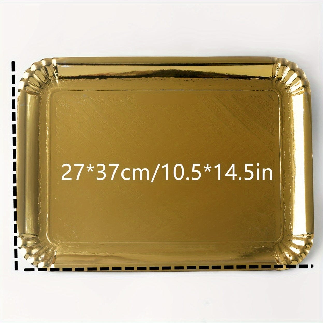 Sæt med 10 guld rektangulære kagebakker, engangs papbakker, fedttætte kagebunde, dessertbakker, kagedekorationer til fester og bryllupper 27*37cm/10,5*14,5in