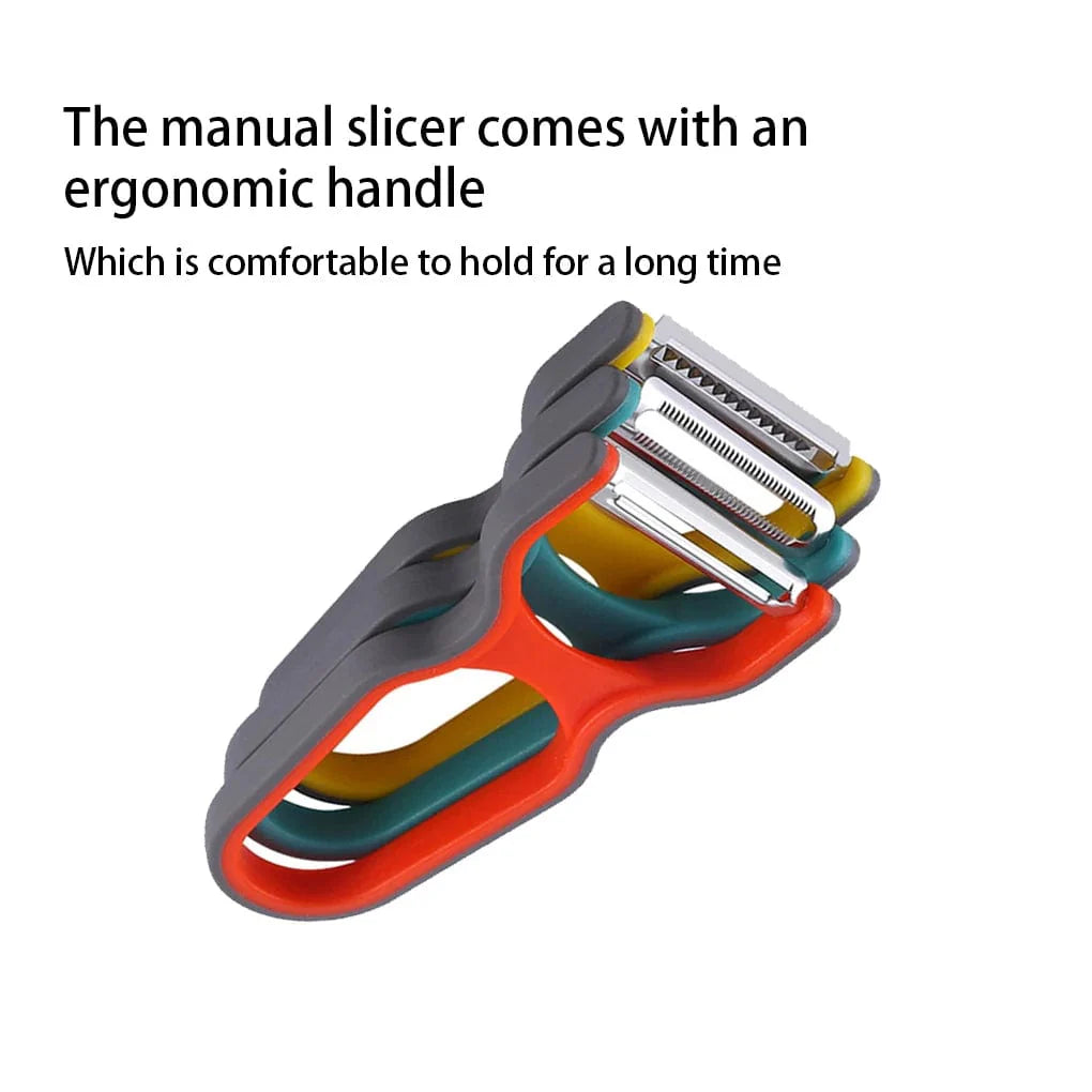 Multifunktionelle grøntsagsskrællere i rustfrit stål x3 rødt sæt køkkenredskaber 3 stk. tilfældig farve