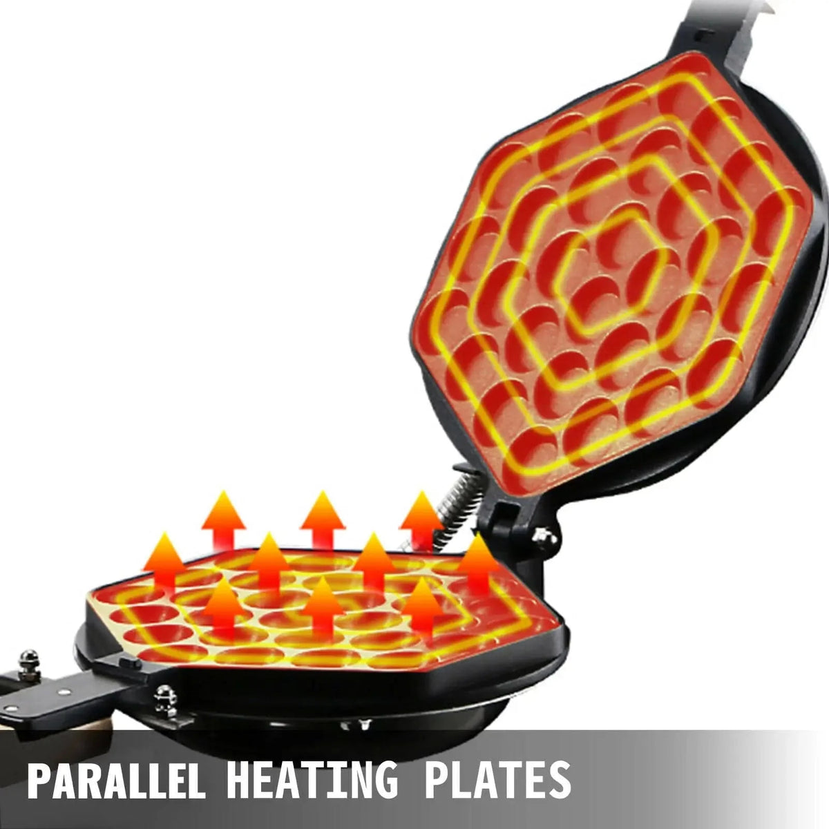 Elektrisk æggeboble-vaffeljern i rustfrit stål Fire vafler