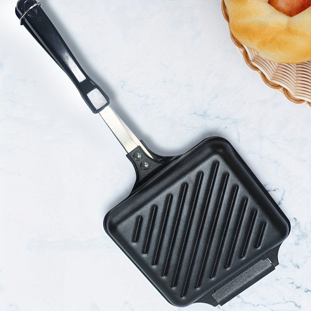 Aftagelig sandwichgrill til gas/induktion, non-stick plader, sort