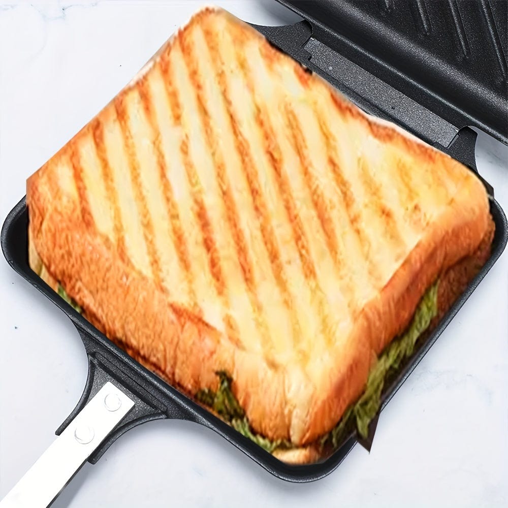 Aftagelig sandwichgrill til gas/induktion, non-stick plader, sort