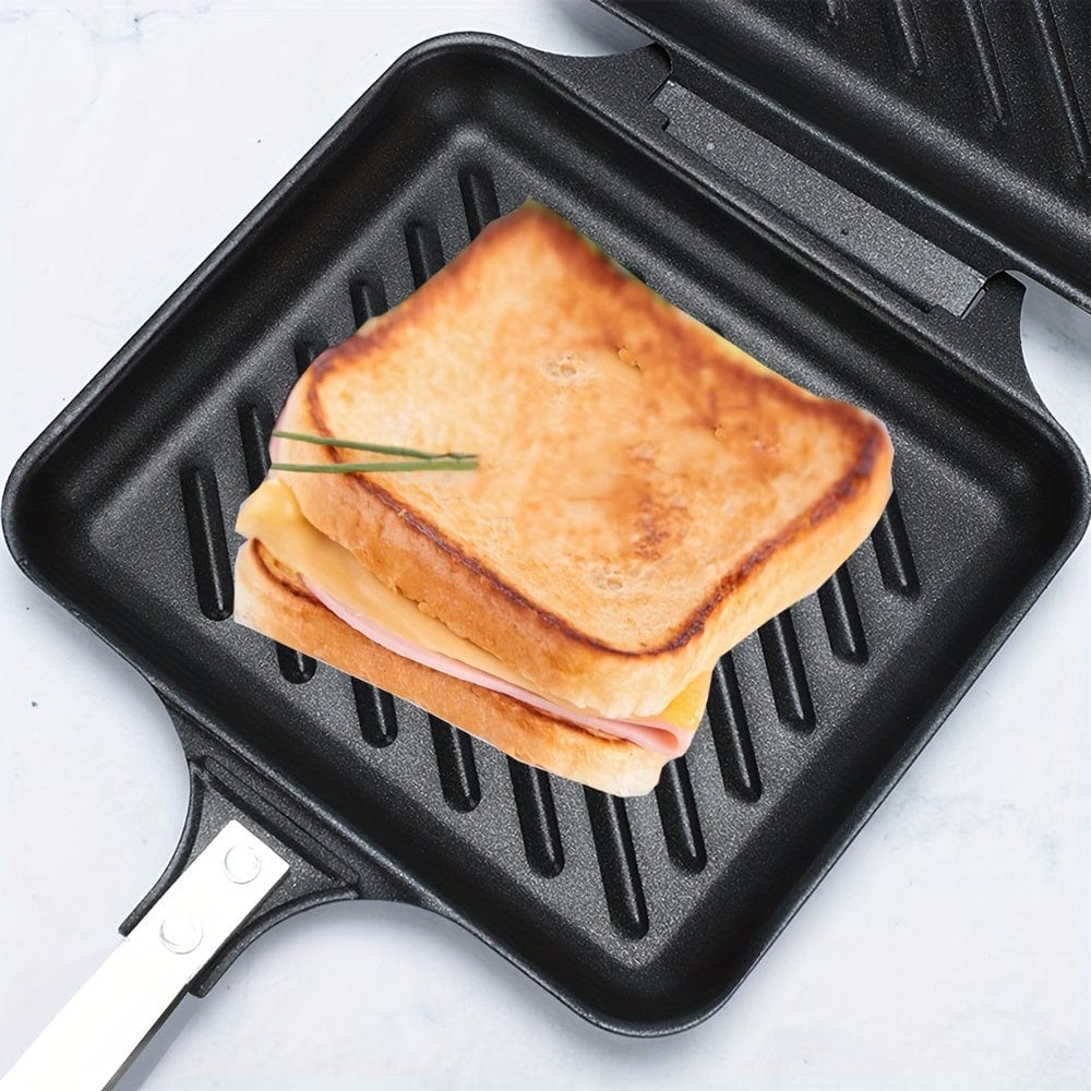 Aftagelig sandwichgrill til gas/induktion, non-stick plader, sort