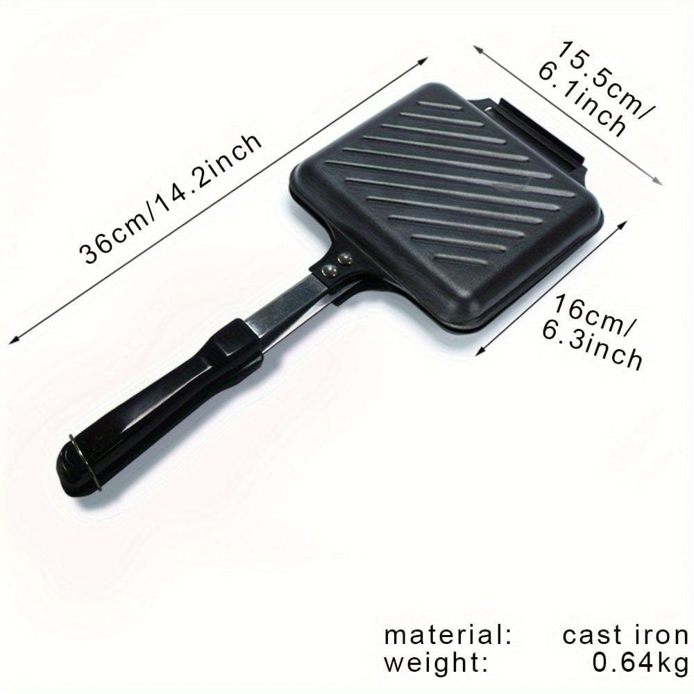Aftagelig sandwichgrill til gas/induktion, non-stick plader, sort