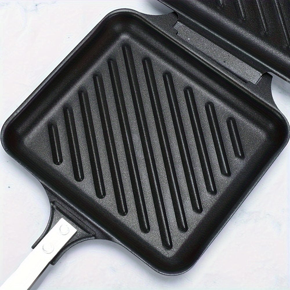 Aftagelig sandwichgrill til gas/induktion, non-stick plader, sort