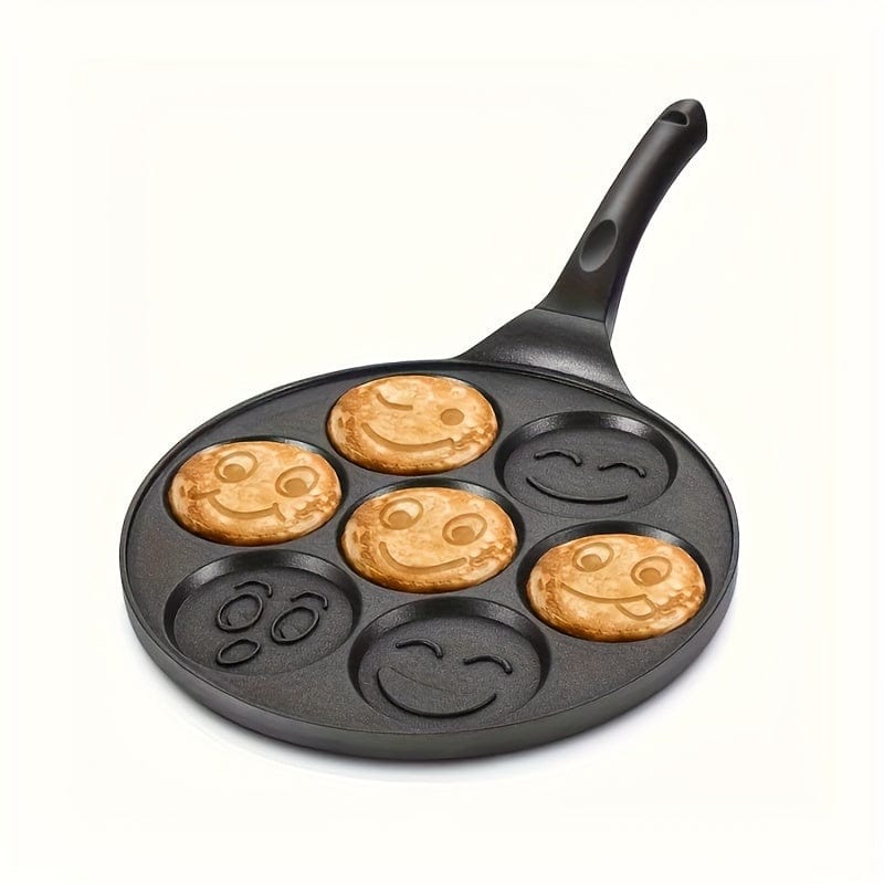 Mini pandekagegrill, pande med 7 forme Eid Al-Adha Mubarak 7-hullers sort pande