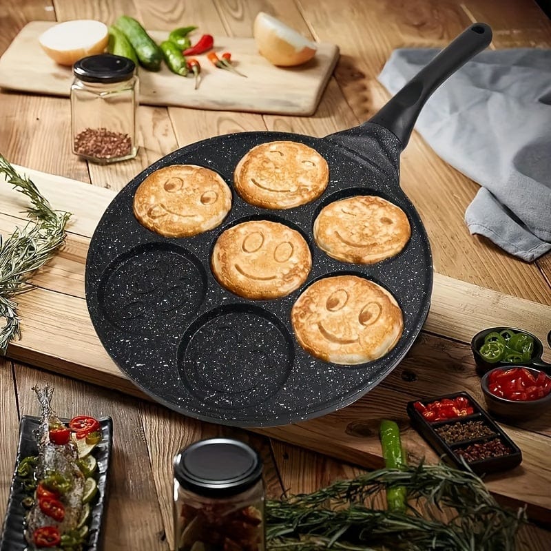 Mini pandekagegrill, pande med 7 forme Eid Al-Adha Mubarak 7-hullers sort pande