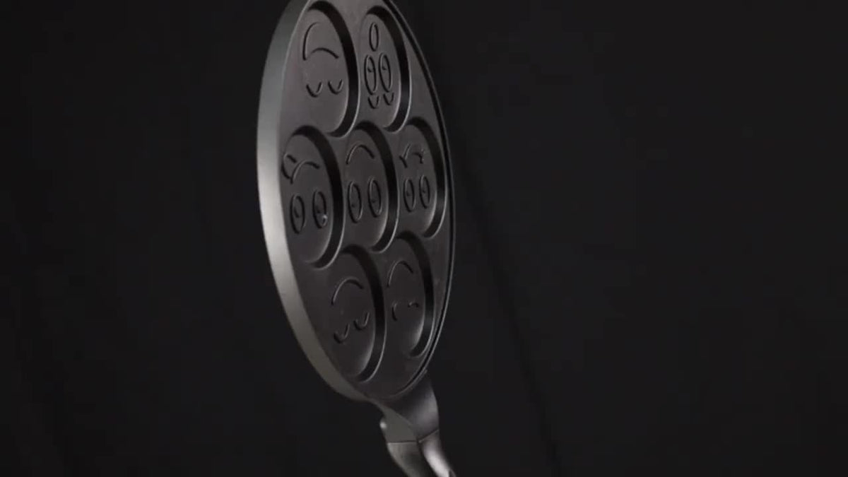 Mini pandekagegrill, pande med 7 forme Eid Al-Adha Mubarak 7-hullers sort pande