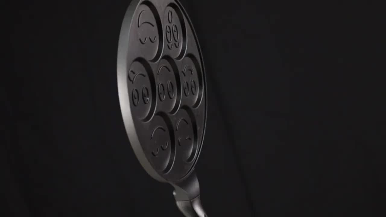 Mini pandekagegrill, pande med 7 forme Eid Al-Adha Mubarak 7-hullers sort pande