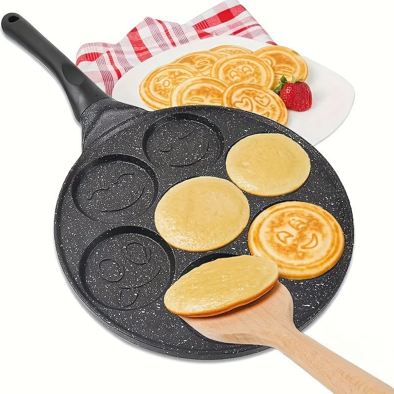 Mini pandekagegrill, pande med 7 forme Eid Al-Adha Mubarak 7-hullers sort pande