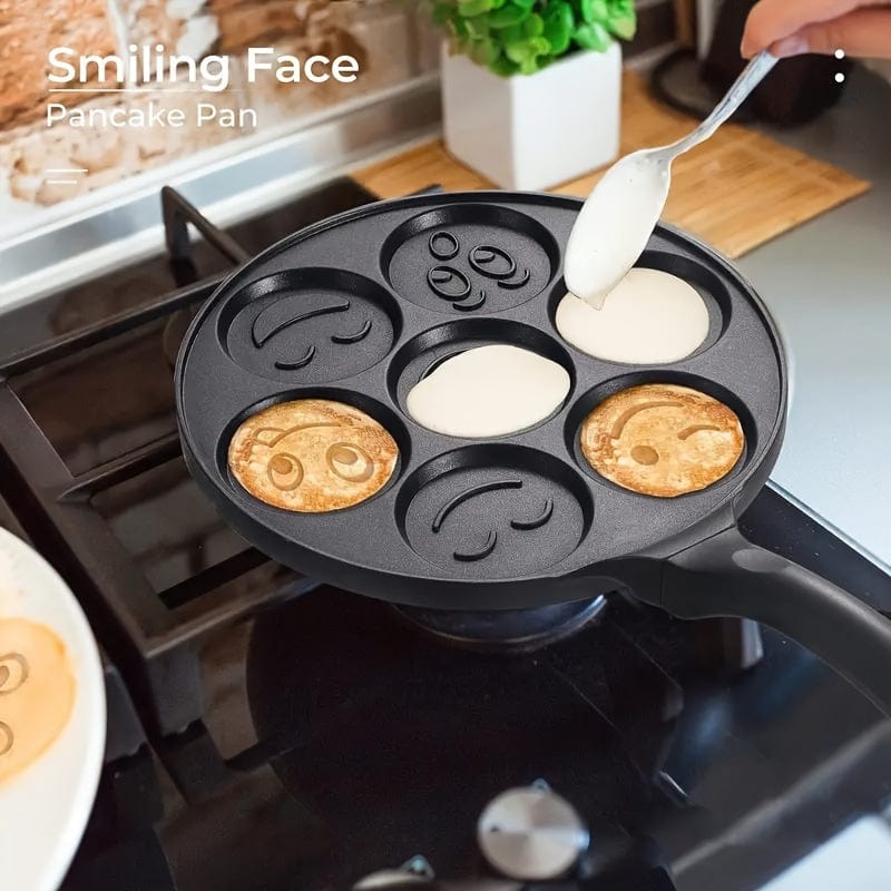 Mini pandekagegrill, pande med 7 forme Eid Al-Adha Mubarak 7-hullers sort pande