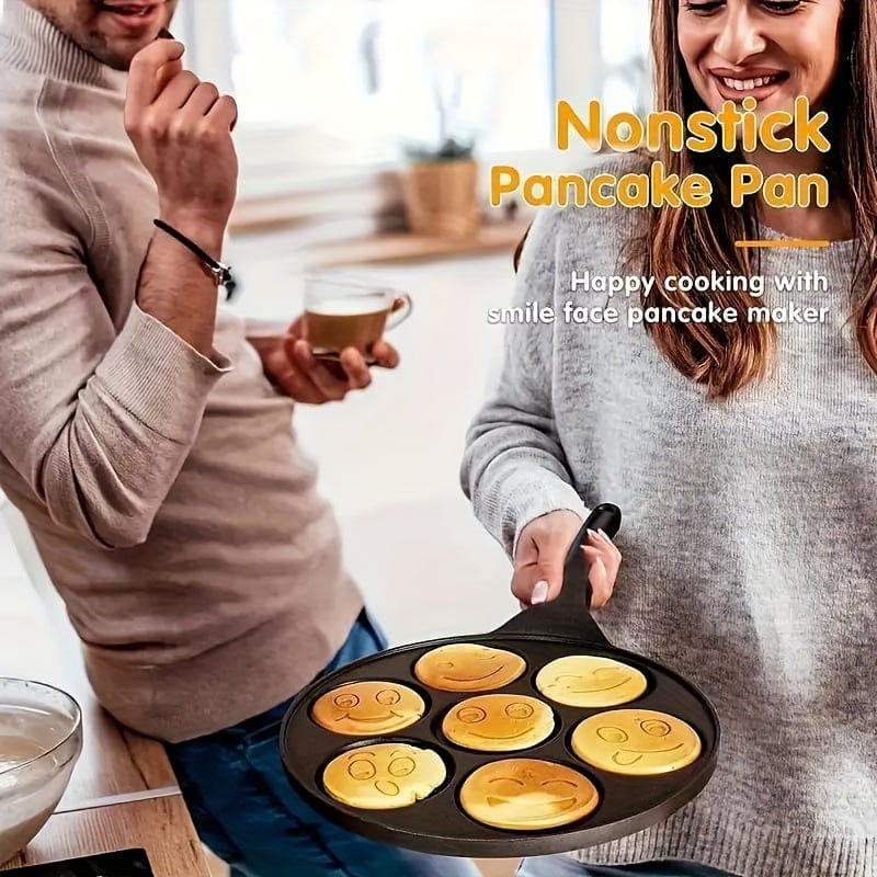 Mini pandekagegrill, pande med 7 forme Eid Al-Adha Mubarak 7-hullers sort pande