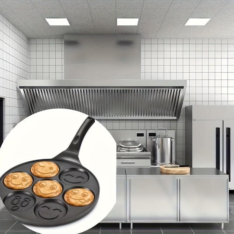 Mini pandekagegrill, pande med 7 forme Eid Al-Adha Mubarak 7-hullers sort pande