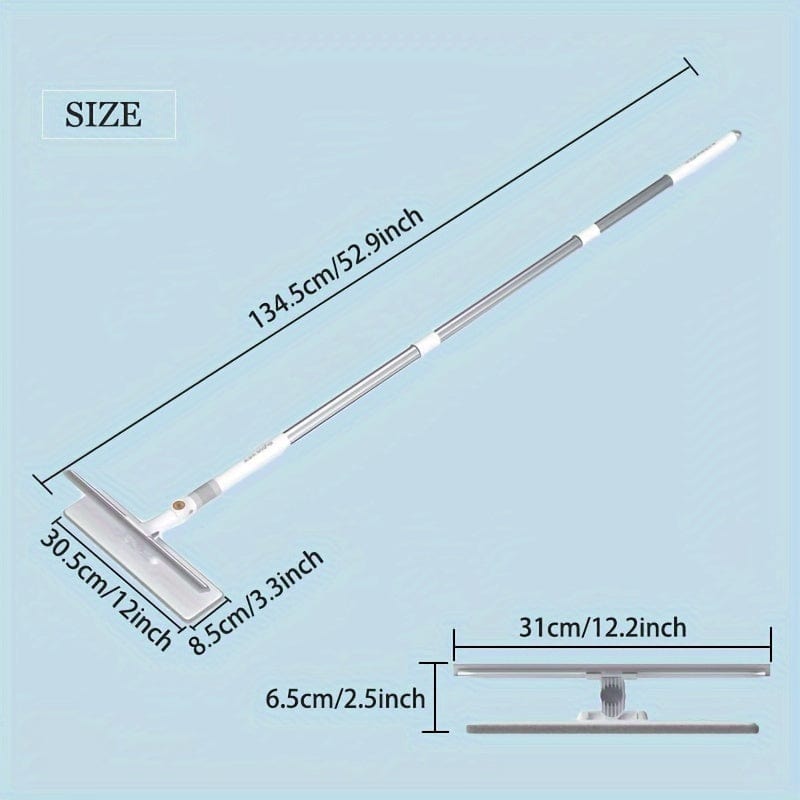 2 i 1 udtrækkelig vinduesvasker, roterende kost og skraber, vinduesvisker, bilrude-skraber 1 stk.