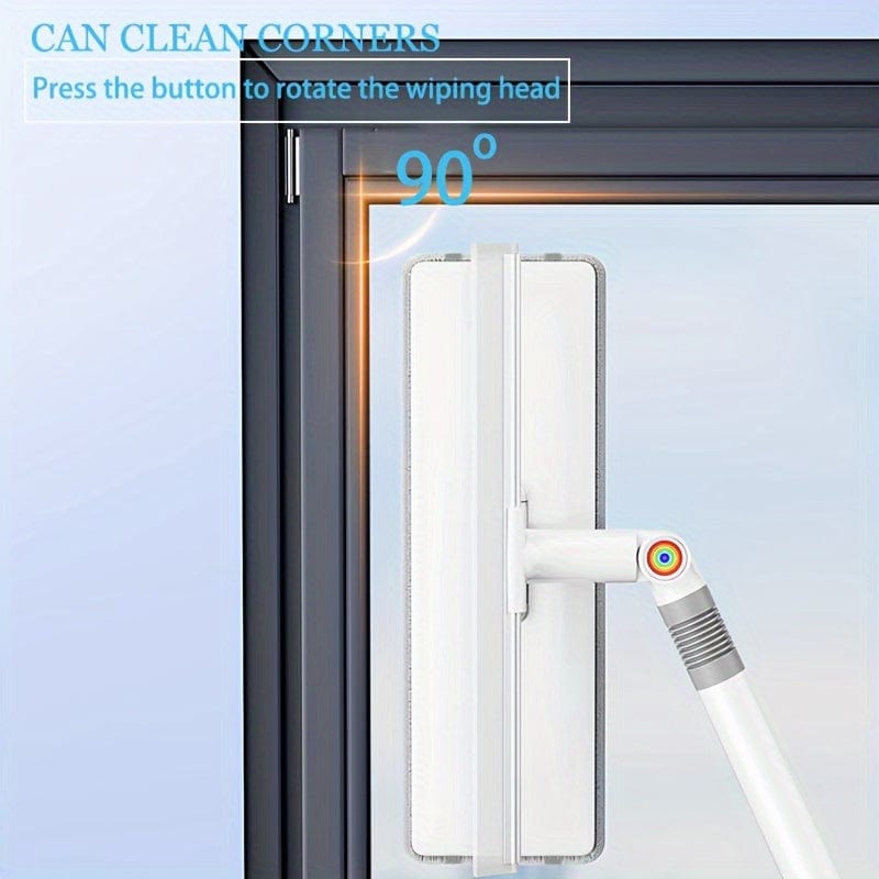 2 i 1 udtrækkelig vinduesvasker, roterende kost og skraber, vinduesvisker, bilrude-skraber 1 stk.