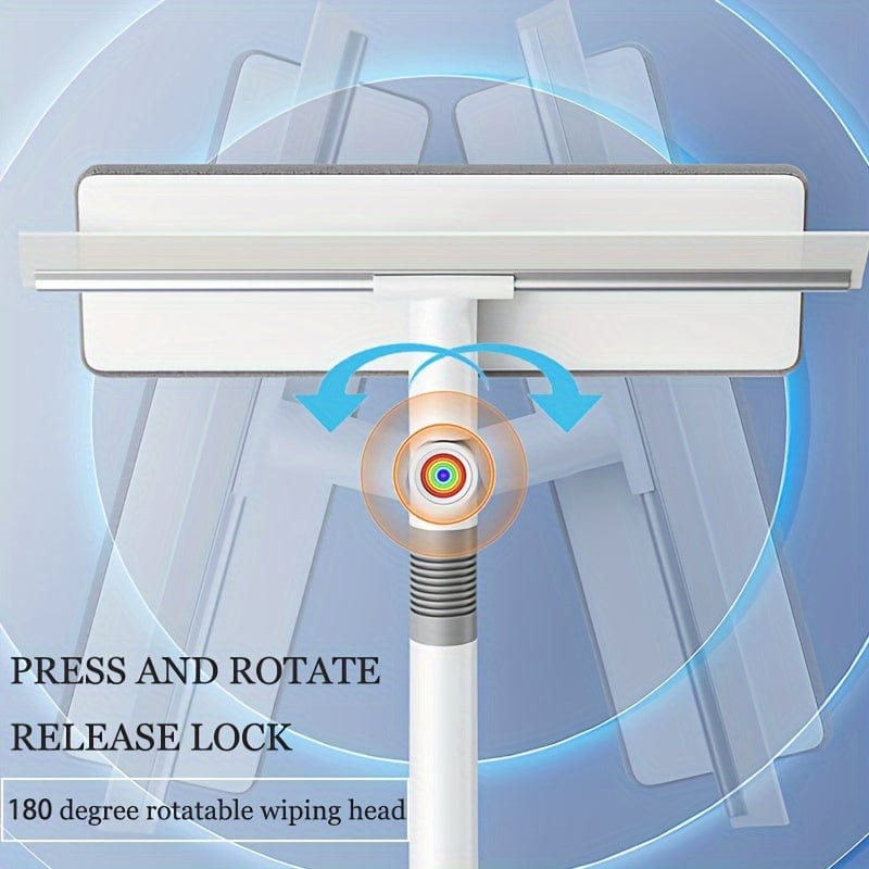 2 i 1 udtrækkelig vinduesvasker, roterende kost og skraber, vinduesvisker, bilrude-skraber 1 stk.