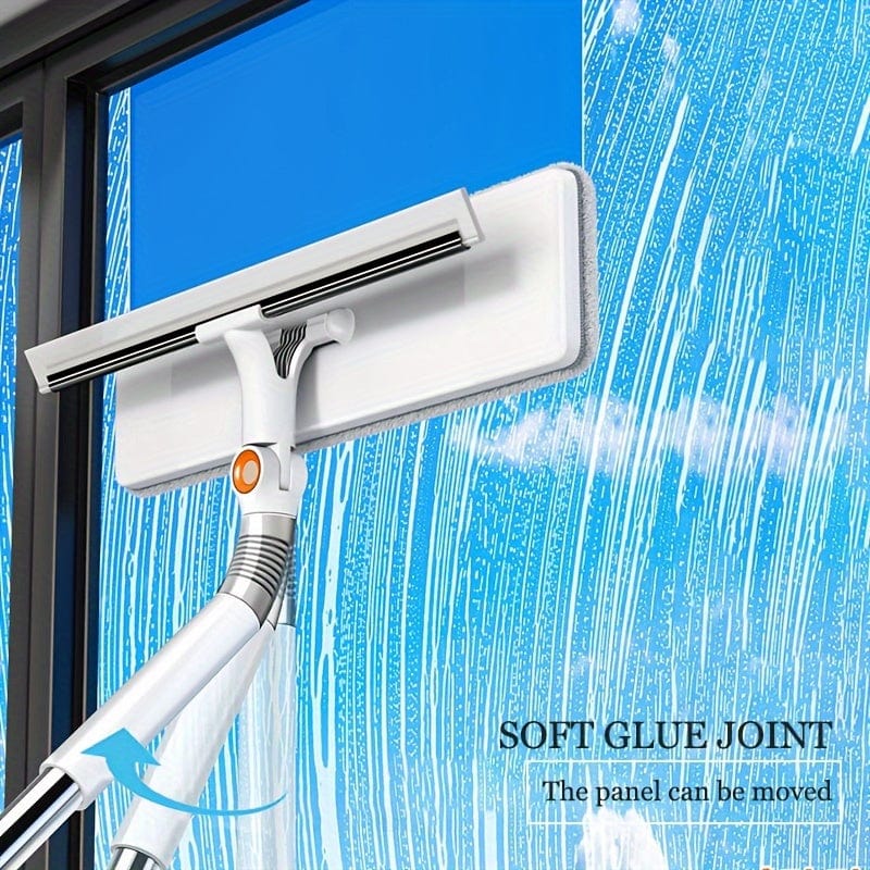 2 i 1 udtrækkelig vinduesvasker, roterende kost og skraber, vinduesvisker, bilrude-skraber 1 stk.