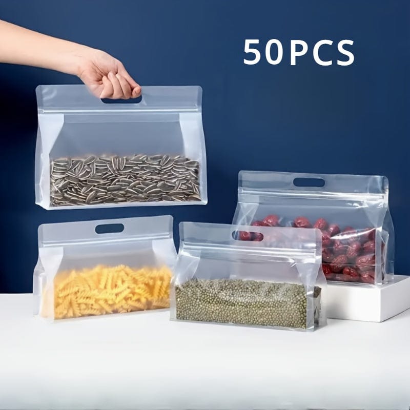 "50 selvstående, gennemsigtige poser til emballering af mad og te" 50 stk.