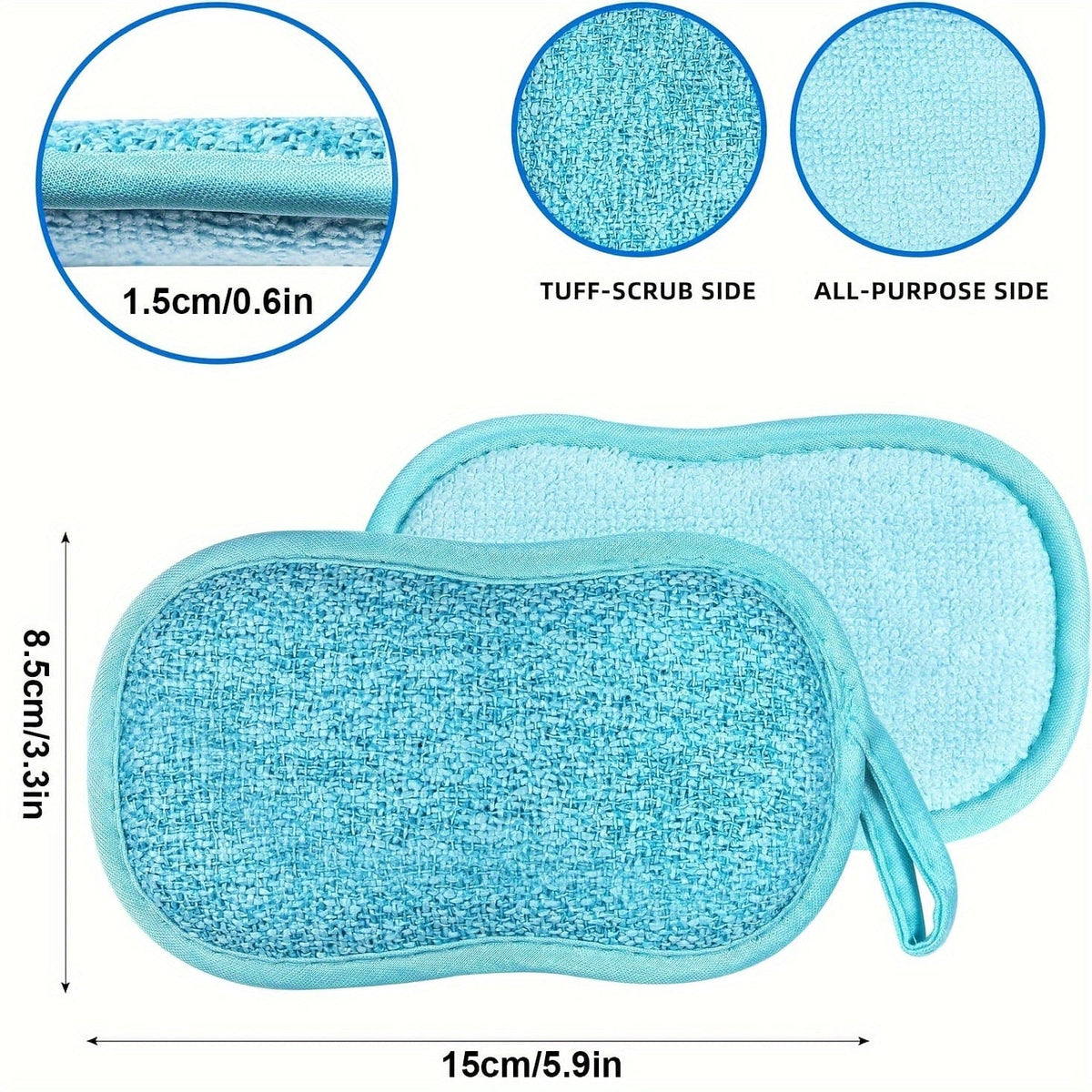 Pakke med 10 farvede mikrofiber-køkkensvampe til nem rengøring af tallerkener, gryder og pander