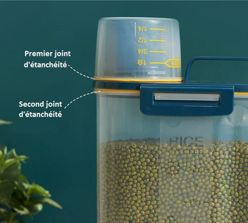 Sæt med 3 madopbevaringsdåser med hældetud og gradueret målehane