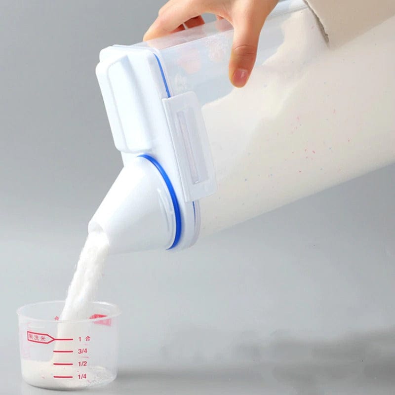 Sæt med 3 madopbevaringsdåser med hældetud og gradueret målehane