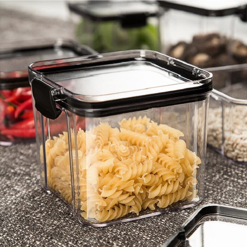 Pakke med 5 stabelbare lufttætte kasser