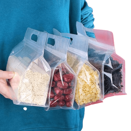 Pakke med 50 opbevaringsposer med håndtag til mad og ingredienser