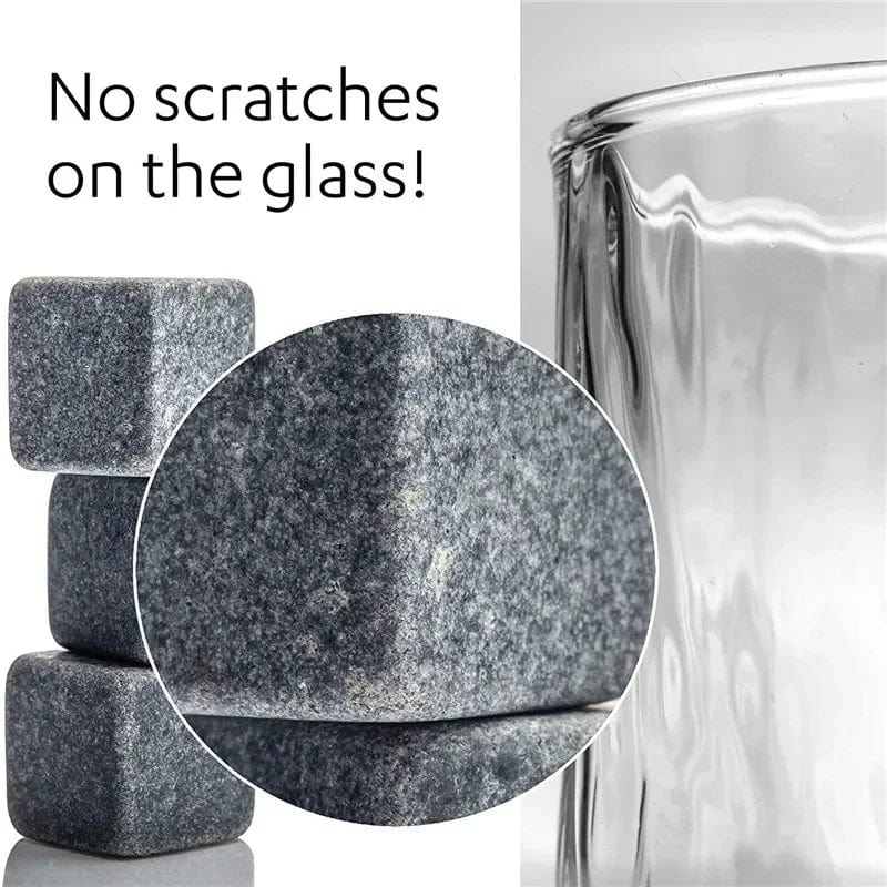 Pakke med 6 genanvendelige whiskysten til forfriskning af dine drinks