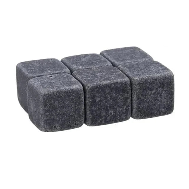 Sæt med 6 genanvendelige whiskysten til opfriskning af dine sorte drinks