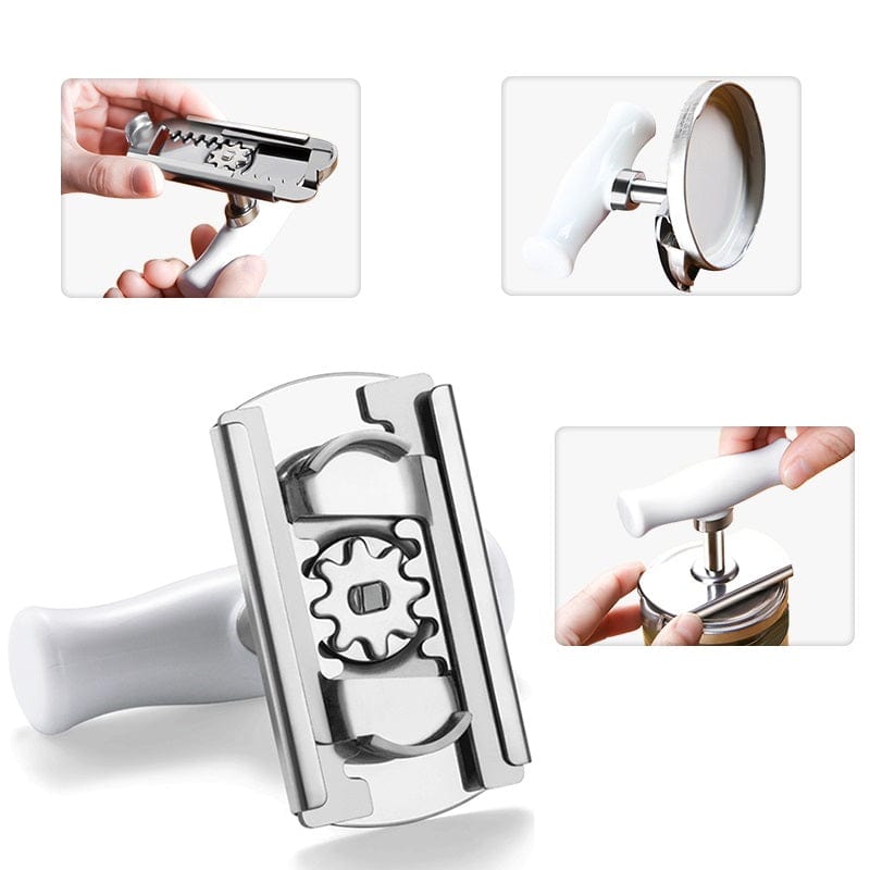 🔥 LOT: Justerbar krukkeåbner ➕ Alsidig krukkeåbner