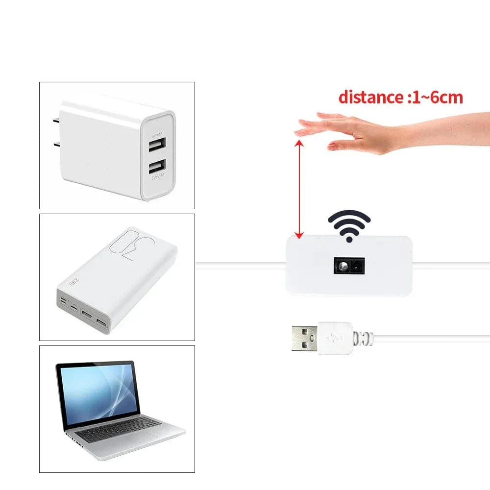 USB-bevægelsessensor LED-lys til tv eller køkken - varm hvid 1M/2M/3M/4M/5M