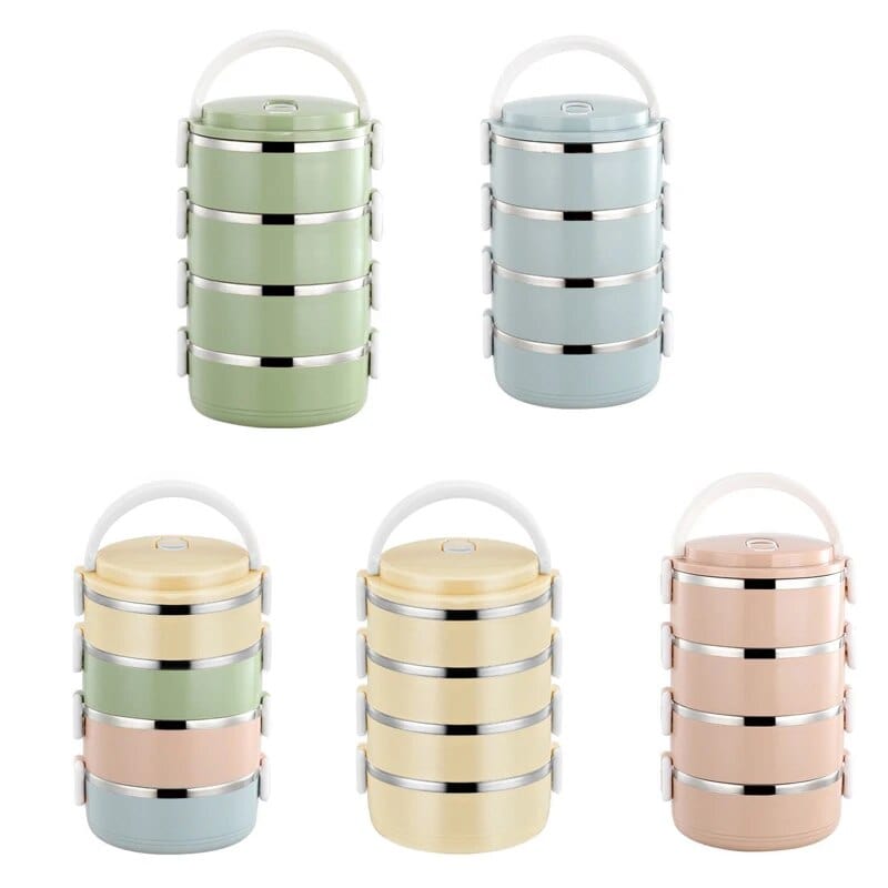 Cylindrisk madkasse med flere rum