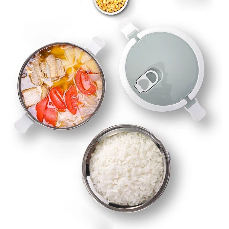 Cylindrisk madkasse med flere rum