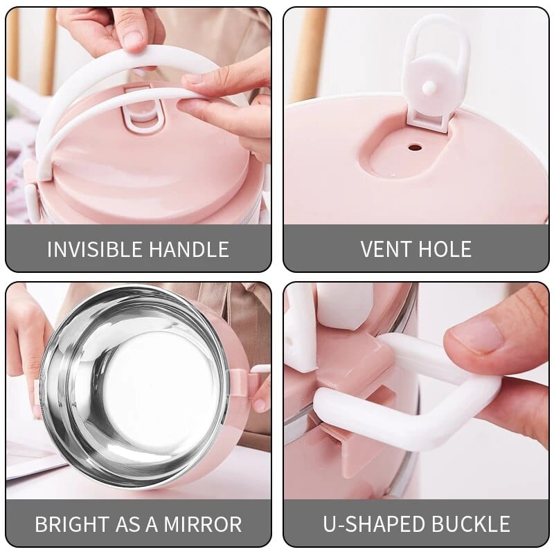 Cylindrisk madkasse med flere rum