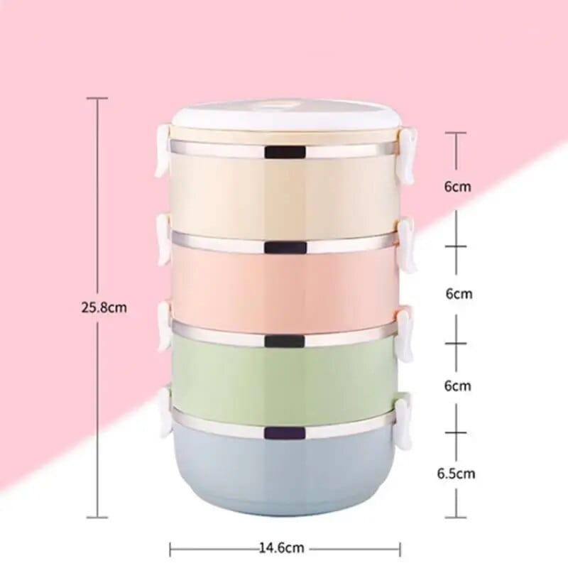 Cylindrisk madkasse med flere rum