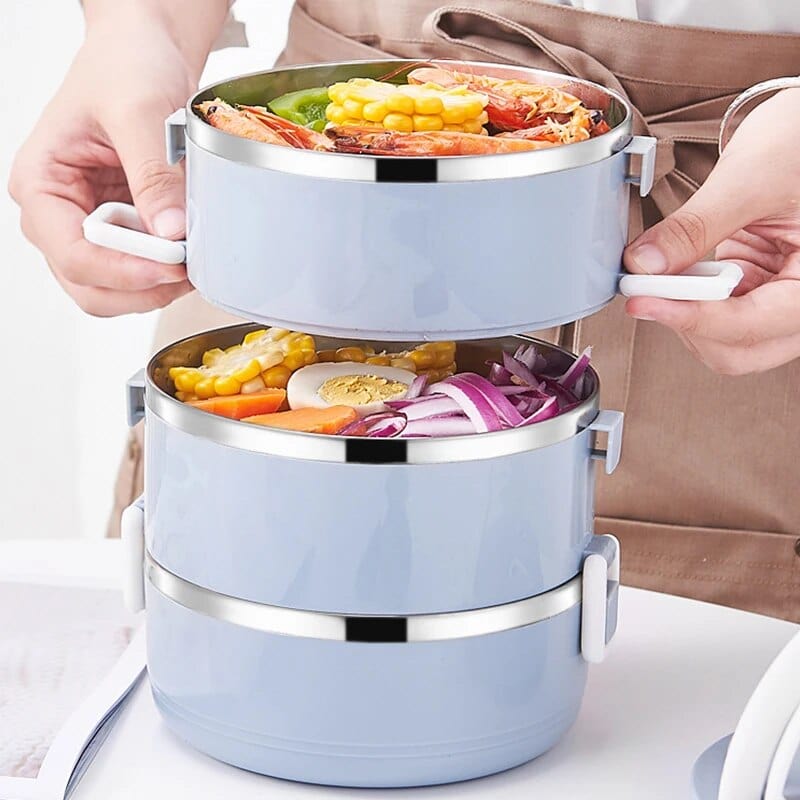 Cylindrisk madkasse med flere rum