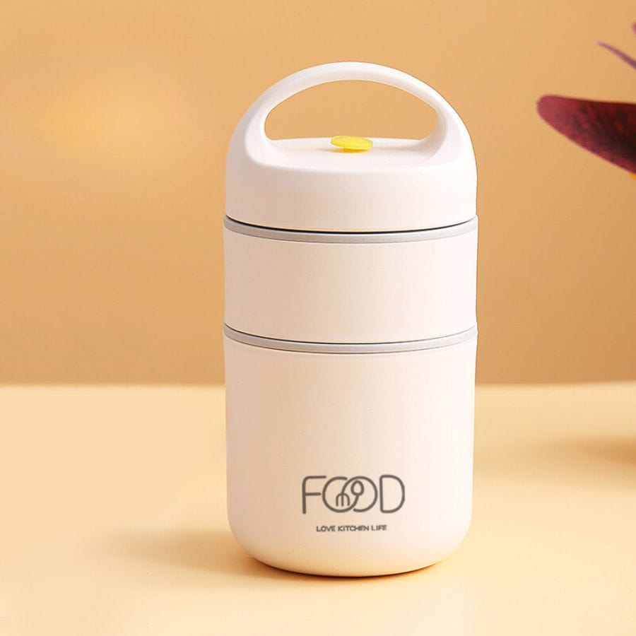 Isotermisk cylindrisk madkasse med håndtag Light Pink