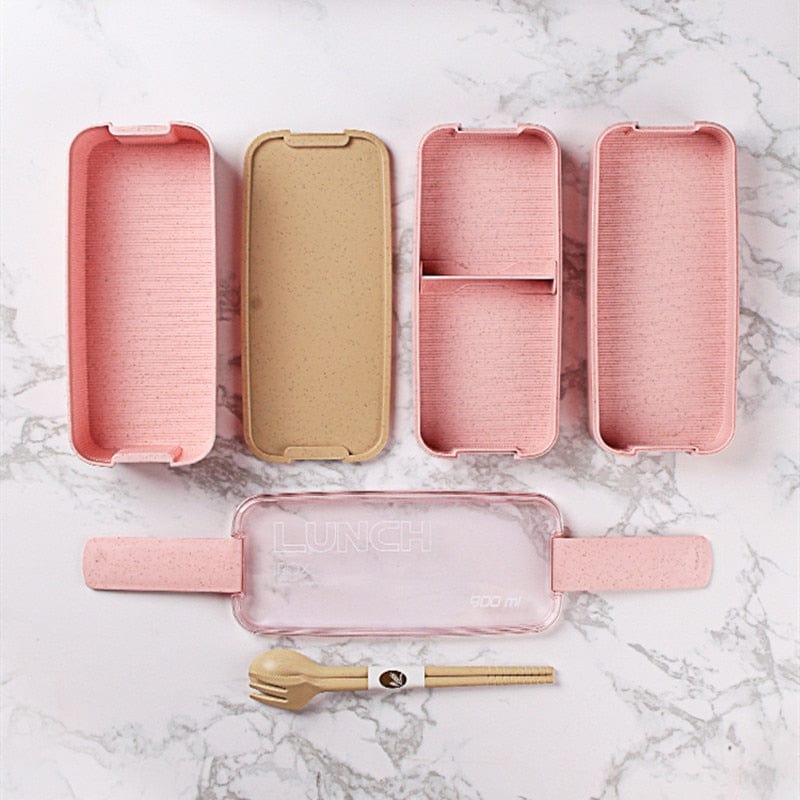 Japansk madkasse med flere rum og suppeglas