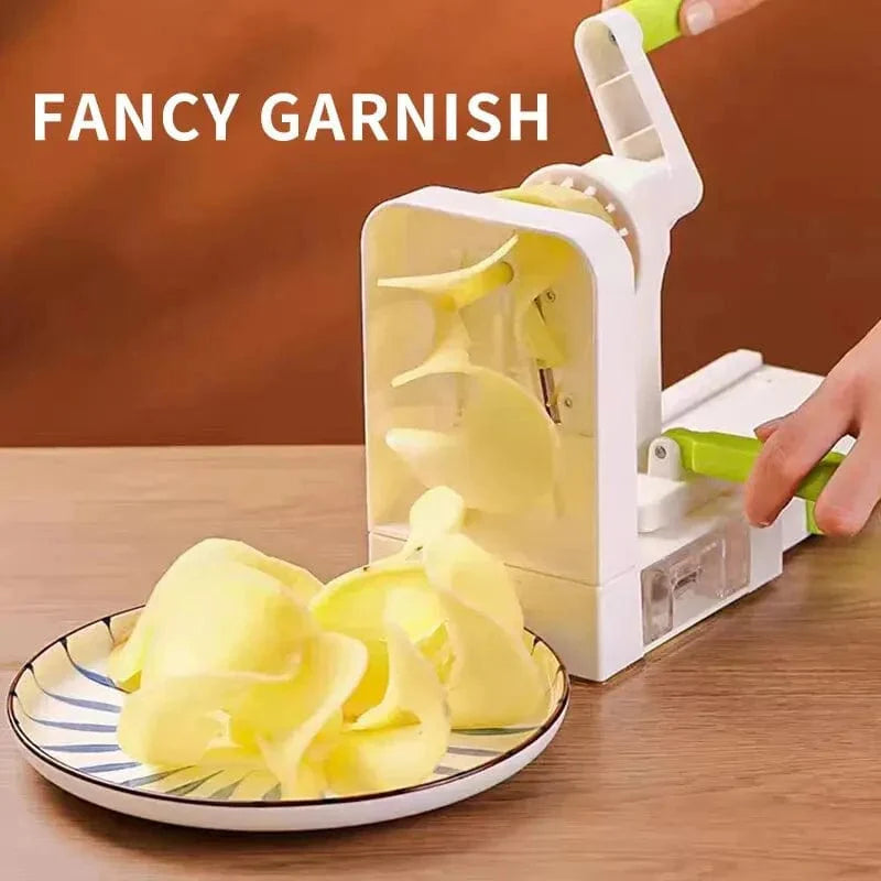 Hvidgrøn 4-i-1 grøntsagssnitter i rustfrit stål