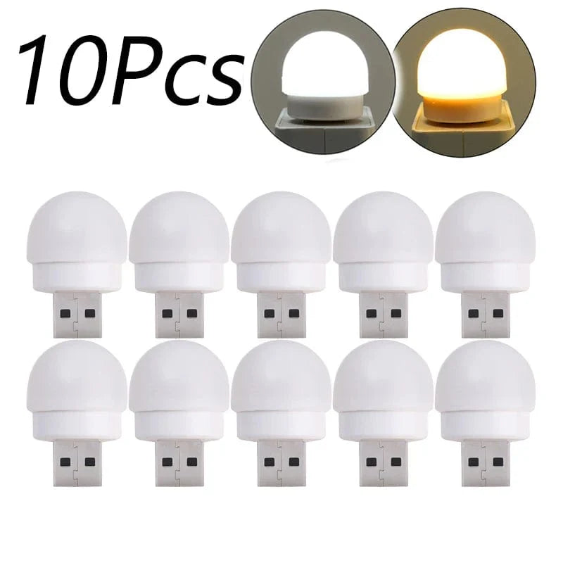 Mini USB-læselampe varm hvid genopladelig 1-10 stk. 10 stk. blandet B