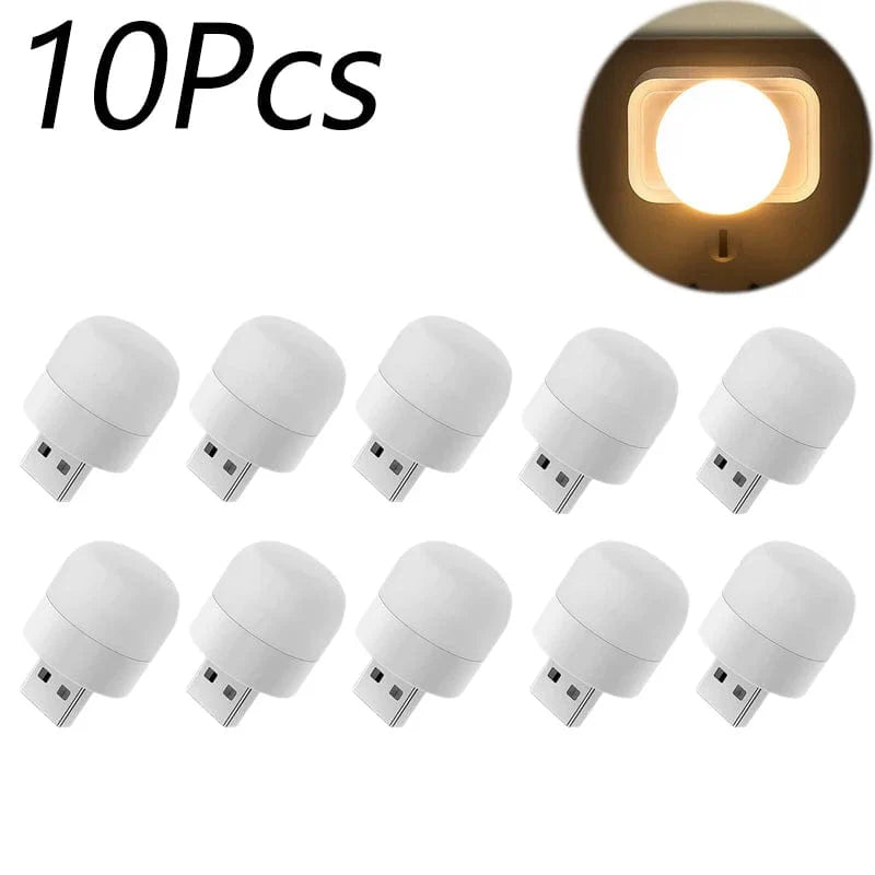 Mini USB-læselampe hvid varm genopladelig 1-10 stk. 10 stk. varm