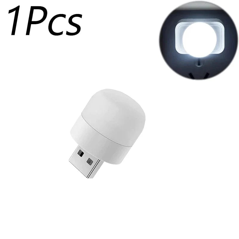 Mini USB-læselampe varm hvid genopladelig 1-10 stk. 1 stk. hvid