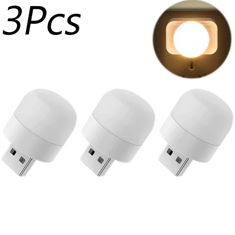 Mini USB-læselampe varm hvid genopladelig 1-10 stk. 3 stk. varm