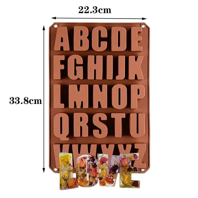 Alfabetbogstaver i silikone 3D-chokoladeform