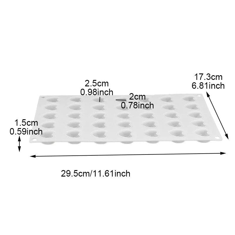Kageform med hjerter