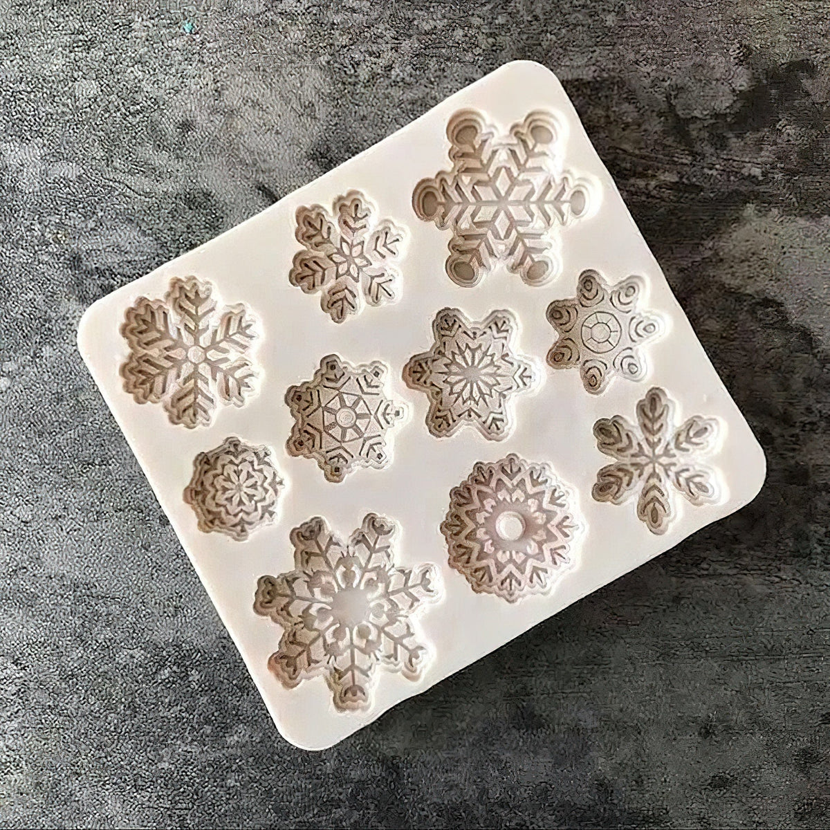 Firkantet snefnug-kageform i silikone