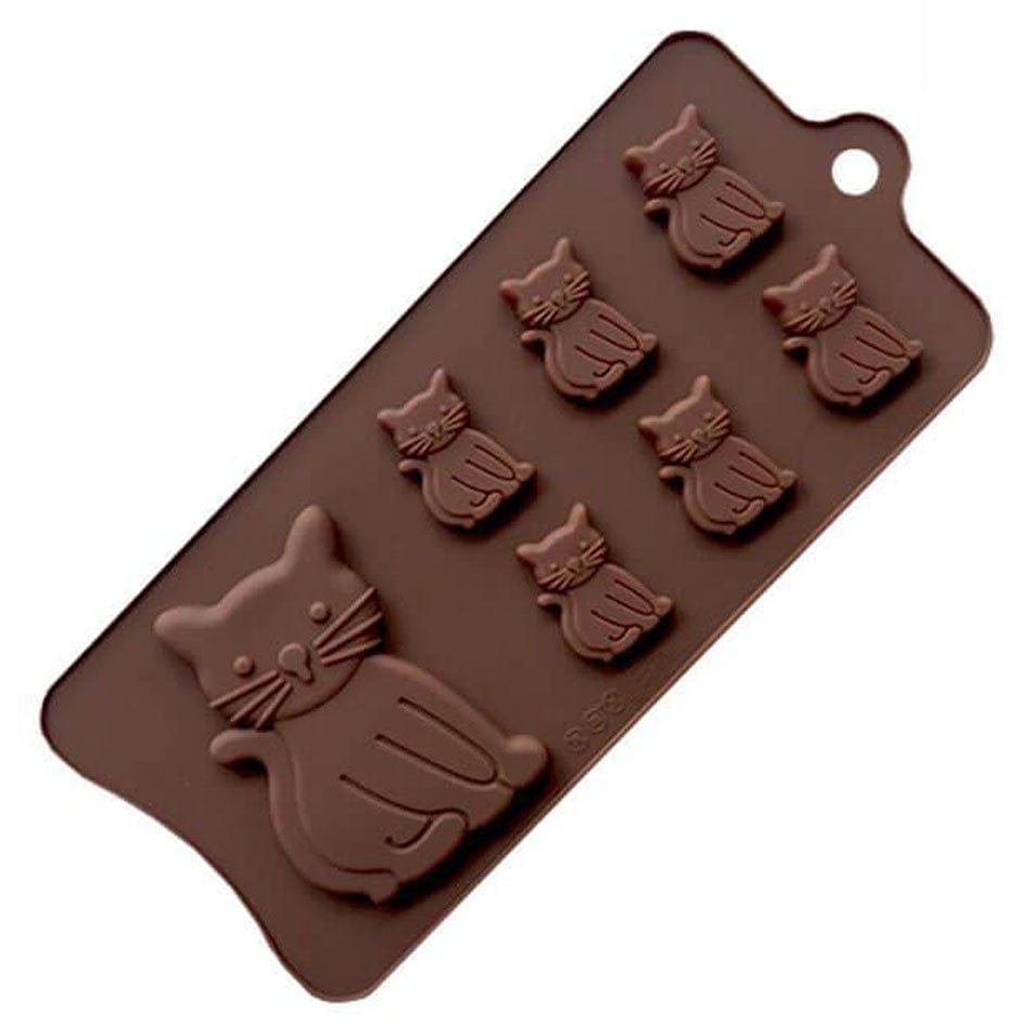 Kage- og chokoladeform i form af katte