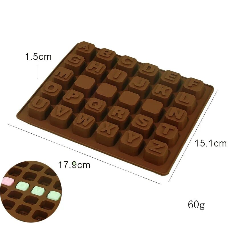 Chokolade- og kageform: Alfabetets bogstaver