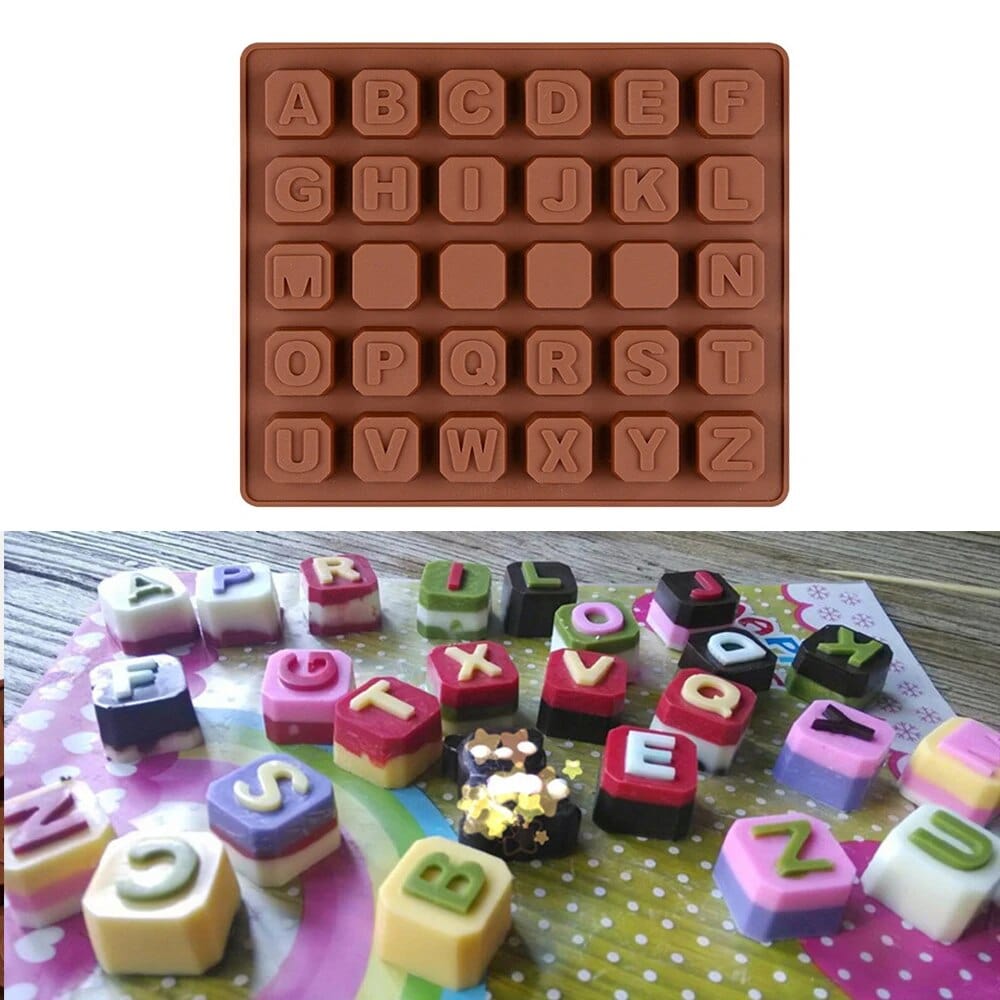 Chokolade- og kageform: Alfabetets bogstaver