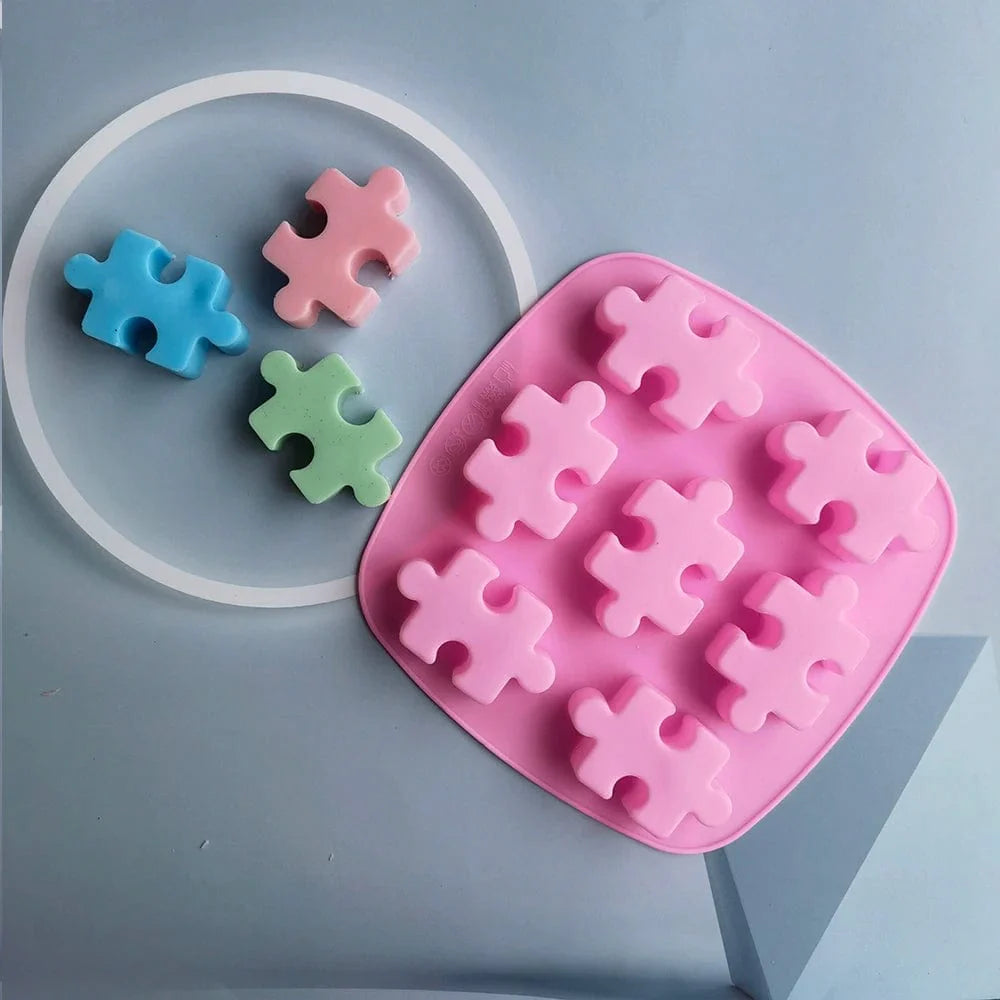 Kageform i silikone - puslespilsbrikker
